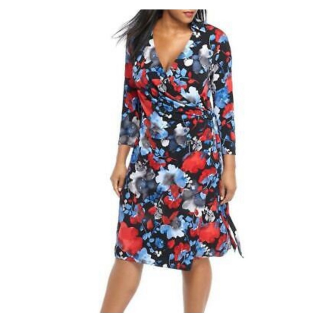 Watercolor wrap dress, 2x, NWT